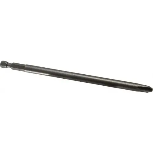 Power Screwdriver Bit: #3 Phillips, #3 Speciality Point Size, 1/4" Hex Drive
