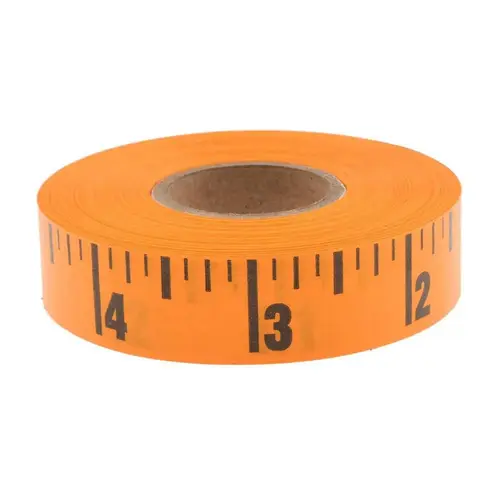 60 Ft. Long x 5/8 Inch Wide, 1/4 Inch Graduation, Orange, Adhesive Tape Measure 60 Ft. Long x 5/8 Inch Wide, 1/4 Inch Graduation, Orange, Adhesive Tape Measure