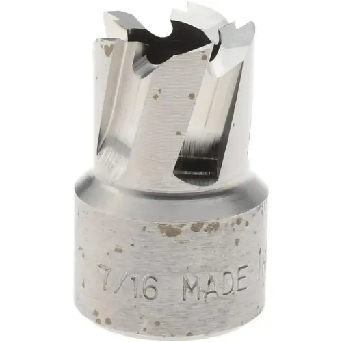 Annular Cutter: 7/16" Dia, 1/4" Depth of Cut, High Speed Steel Bright/Uncoated Annular Cutter: 7/16" Dia, 1/4" Depth of Cut, High Speed Steel Bright/Uncoated