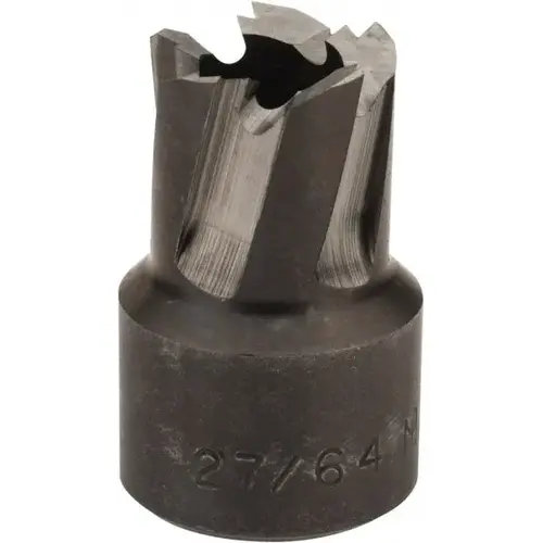 Annular Cutter: 27/64" Dia, 1/4" Depth of Cut, High Speed Steel Bright/Uncoated Annular Cutter: 27/64" Dia, 1/4" Depth of Cut, High Speed Steel Bright/Uncoated