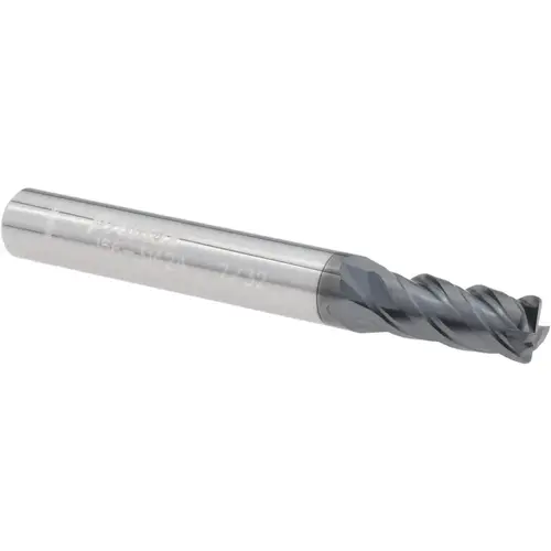 Corner Radius End Mill: 1/4" Dia, 3/8" LOC, 0.0200" Radius, 4 Flute, Solid Carbide AlTiN Corner Radius End Mill: 1/4" Dia, 3/8" LOC, 0.0200" Radius, 4 Flute, Solid Carbide AlTiN