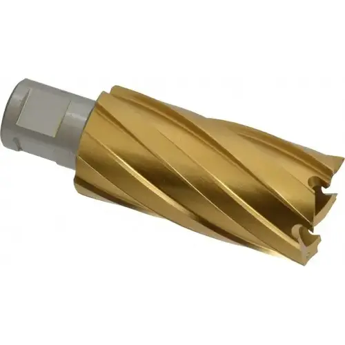 Annular Cutter: 1-3/16" Dia, 2" Depth of Cut, High Speed Steel TiN Annular Cutter: 1-3/16" Dia, 2" Depth of Cut, High Speed Steel TiN