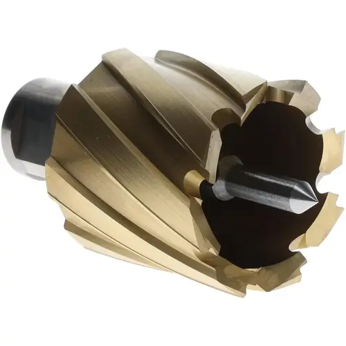 Annular Cutter: 1-1/2" Dia, 1" Depth of Cut, High Speed Steel Titanium Nitride Annular Cutter: 1-1/2" Dia, 1" Depth of Cut, High Speed Steel Titanium Nitride