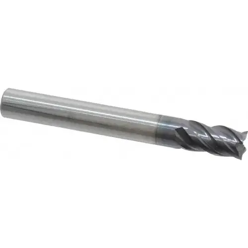 Square End Mill: 1/4 inch Dia, 3/8 inch LOC, 1/4 inch Shank Dia, 2 inch OAL, 4 Flutes, Solid Carbide Square End Mill: 1/4 inch Dia, 3/8 inch LOC, 1/4 inch Shank Dia, 2 inch OAL, 4 Flutes, Solid Carbide