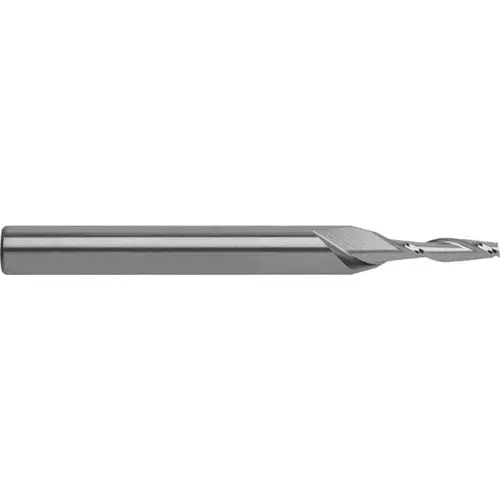 Square End Mill: 1/4 inch Dia, 3/4 inch LOC, 1/4 inch Shank Dia, 2-1/2 inch OAL, 2 Flutes, Solid Carbide