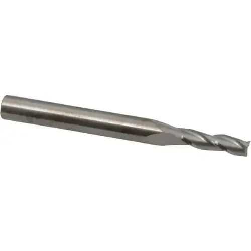 Square End Mill: 3/16 inch Dia, 5/8 inch LOC, 1/4 inch Shank Dia, 2-1/2 inch OAL, 3 Flutes, Solid Carbide