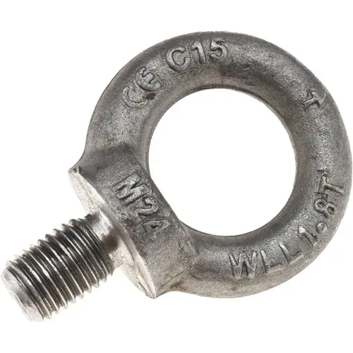 Fixed Lifting Eye Bolt: With Shoulder, M24 x 3.00 Thread, Grade 1015 Steel Fixed Lifting Eye Bolt: With Shoulder, M24 x 3.00 Thread, Grade 1015 Steel