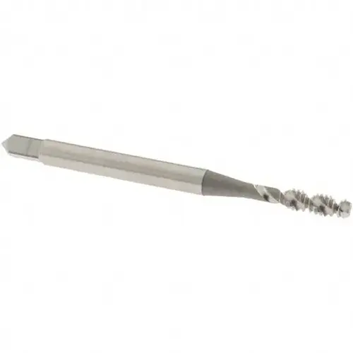 Spiral Flute Tap: #4-40 UNC, 2 Flutes, Bottoming, 2B Class of Fit, High Speed Steel, Bright/Uncoated Spiral Flute Tap: #4-40 UNC, 2 Flutes, Bottoming, 2B Class of Fit, High Speed Steel, Bright/Uncoated