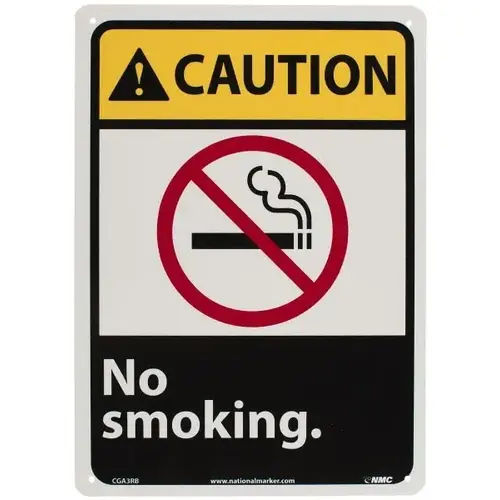 Sign: Rectangle, "Caution - No Smoking" Sign: Rectangle, "Caution - No Smoking"