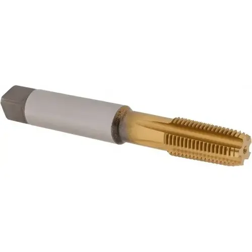 Standard Pipe Tap: 1/4-18, NPT, Modified Bottoming, 5 Flutes, Cobalt, TiN Finish Standard Pipe Tap: 1/4-18, NPT, Modified Bottoming, 5 Flutes, Cobalt, TiN Finish