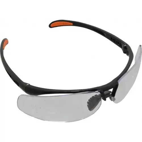 Safety Glass: Scratch-Resistant, Polycarbonate, Clear Lenses, Full-Framed, UV Protection
