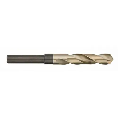 Reduced Shank Drill Bit: 49/64 inch Dia, 1/2 inch Shank Dia, 135 0, Cobalt Bright/Uncoated Reduced Shank Drill Bit: 49/64 inch Dia, 1/2 inch Shank Dia, 135 0, Cobalt Bright/Uncoated