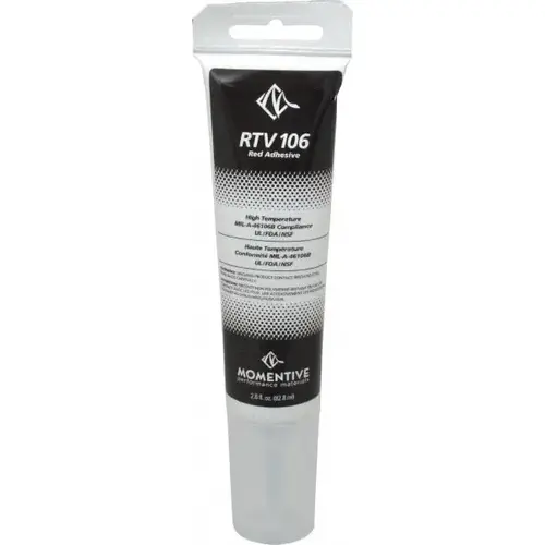 Joint Sealant: 2.8 oz Tube, Red, RTV Silicone