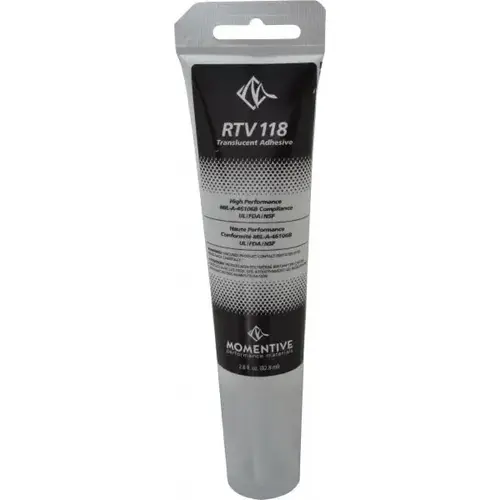 Joint Sealant: 2.8 oz Tube, Clear, RTV Silicone