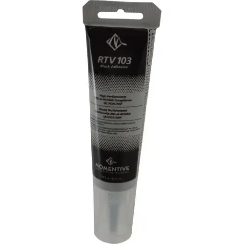 Joint Sealant: 2.8 oz Tube, Black, RTV Silicone