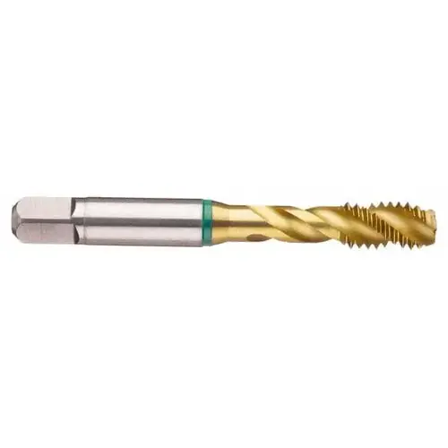 1/2-13 UNC, 4 Flute, 40 degree Helix, Modified Bottoming Chamfer, TiN Finish, Cobalt Spiral Flute STI Tap 1/2-13 UNC, 4 Flute, 40 degree Helix, Modified Bottoming Chamfer, TiN Finish, Cobalt Spiral Flute STI Tap