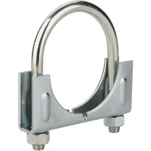 Round U-Bolt: Clamping Mount, 5/16-18 UNC, 1" Thread Length, for 2" Pipe, 2.17" Inside Width, Steel