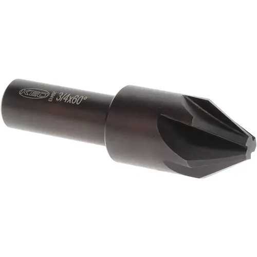 Countersink: 3/4" Head Dia, 60 degree Included Angle, 6 Flutes, High Speed Steel, Right Hand Cut Countersink: 3/4" Head Dia, 60 degree Included Angle, 6 Flutes, High Speed Steel, Right Hand Cut