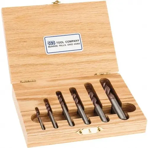 End Mill Set: 4 Flute, Square End TiCN