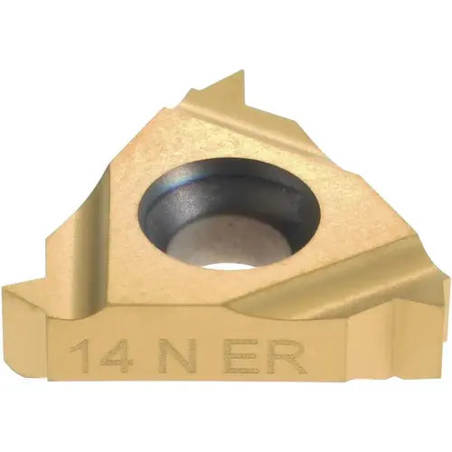 Laydown Threading Insert: 16 ER 14NPT MXC/GOLD, Solid Carbide TiN