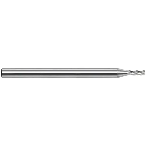 Corner Radius End Mill: 1/8" Dia, 3/8" LOC, 0.005" Radius, 3 Flutes, Solid Carbide Bright/Uncoated Corner Radius End Mill: 1/8" Dia, 3/8" LOC, 0.005" Radius, 3 Flutes, Solid Carbide Bright/Uncoated