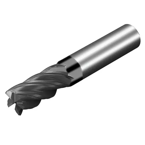 Square End Mill: 1/2" Dia, 1-5/8" LOC, 5 Flutes, Solid Carbide AlTiN