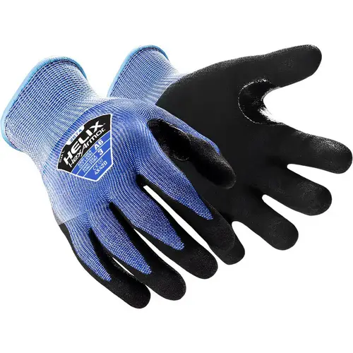Cut-Resistant Gloves: Size M, ANSI Cut A6, Sandy Nitrile, Fiberglass, HPPE & Steel, Puncture 3, Abrasion Level 5 Cut-Resistant Gloves: Size M, ANSI Cut A6, Sandy Nitrile, Fiberglass, HPPE & Steel, Puncture 3, Abrasion Level 5