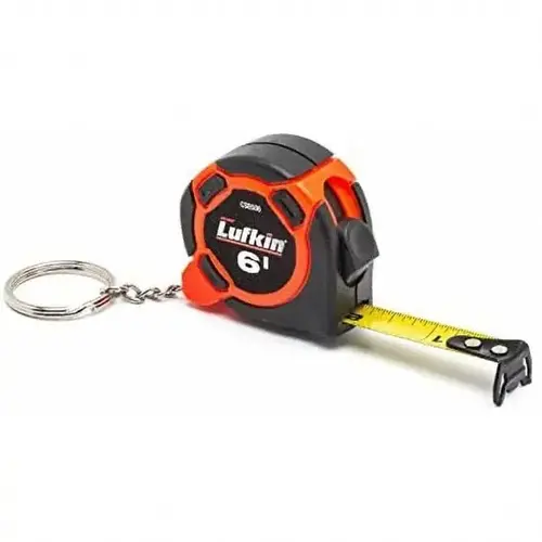 Tape Measure: 6 ft Long, 1/2" Width, Yellow Blade Matte
