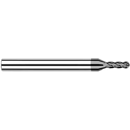 Ball End Mill: 1/2" Dia, 1-1/2" LOC, 4 Flute, Solid Carbide CVD Diamond Ball End Mill: 1/2" Dia, 1-1/2" LOC, 4 Flute, Solid Carbide CVD Diamond