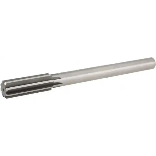 Chucking Reamer: 0.7505" Dia, 9-1/2" OAL, 2-1/2" Flute Length, Straight-Cylindrical Shank, HSS Bright/Uncoated Chucking Reamer: 0.7505" Dia, 9-1/2" OAL, 2-1/2" Flute Length, Straight-Cylindrical Shank, HSS Bright/Uncoated