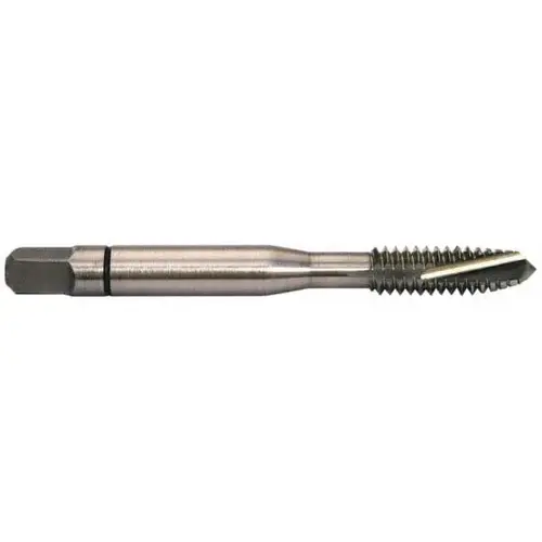 Spiral Point Tap: 1/4-28, UNF, 3 Flutes, Plug, Powdered Metal, Bright Finish