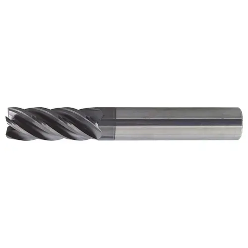 Square End Mill: 1/2" Dia, 5/8" LOC, 5 Flutes, Solid Carbide