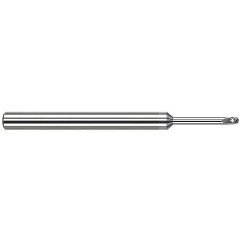 Ball End Mill: 0.031" Dia, 0.046" LOC, 3 Flute, Solid Carbide TiB2 Ball End Mill: 0.031" Dia, 0.046" LOC, 3 Flute, Solid Carbide TiB2