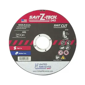 Sait 23327-XCP50 Cutoff Wheel: Type 01/41, 6" Dia, 0.045" Thick, 7/8" Hole, Zirconia Alumina - pack of 50