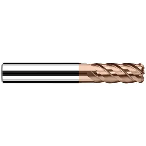 Fraisa H8507220 Corner Radius End Mill: 4 mm Dia, 11.00 mm LOC, 45 deg Helix, AlTiN Coated, Corner Radius End, Centercutting Series HX-RNVS