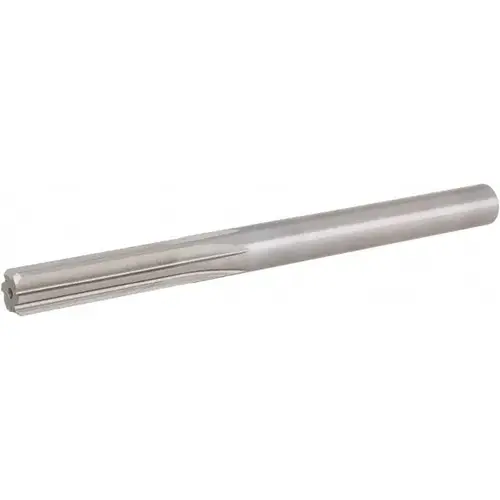 Chucking Reamer: 27/64" Dia, 5-3/8" OAL, 1-3/4" Flute Length, Straight-Cylindrical Shank, HSS Bright/Uncoated Chucking Reamer: 27/64" Dia, 5-3/8" OAL, 1-3/4" Flute Length, Straight-Cylindrical Shank, HSS Bright/Uncoated