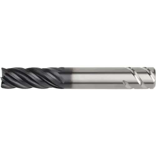 Corner Radius End Mill: 1/2" Dia, 1-1/4" LOC, 38 deg Helix, Corner Radius End, Centercutting Series 5V0E WS15PE