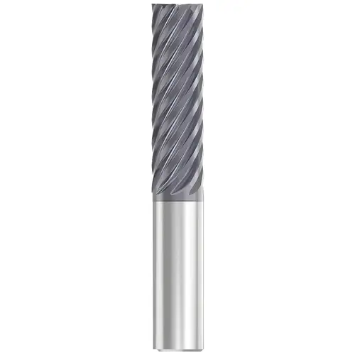 Corner Chamfer End Mill: 1" Dia, 2" LOC, 9 Flute, 0.0120" Chamfer Width, Solid Carbide AlTiN Corner Chamfer End Mill: 1" Dia, 2" LOC, 9 Flute, 0.0120" Chamfer Width, Solid Carbide AlTiN