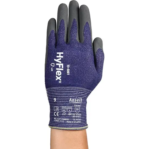 Cut-Resistant Gloves: Size 3X-Large, ANSI Cut A3, Nitrile, Series 11-561
