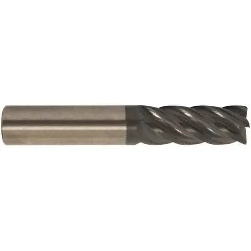 Corner Radius End Mill: 1/4" Dia, 3/4" LOC, 38 deg Helix, Corner Radius End, Centercutting Series HS AlCrTiN Corner Radius End Mill: 1/4" Dia, 3/4" LOC, 38 deg Helix, Corner Radius End, Centercutting Series HS AlCrTiN