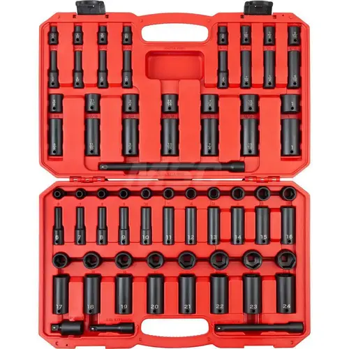 Deep Impact Socket Set: 72 Pc, 6.00 to 24.00 mm Socket