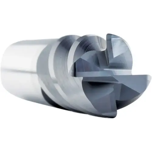 Corner Radius End Mill: 1/4" Dia, 1/2" LOC, 0.0100" Radius, 4 Flute, Solid Carbide AlCrN