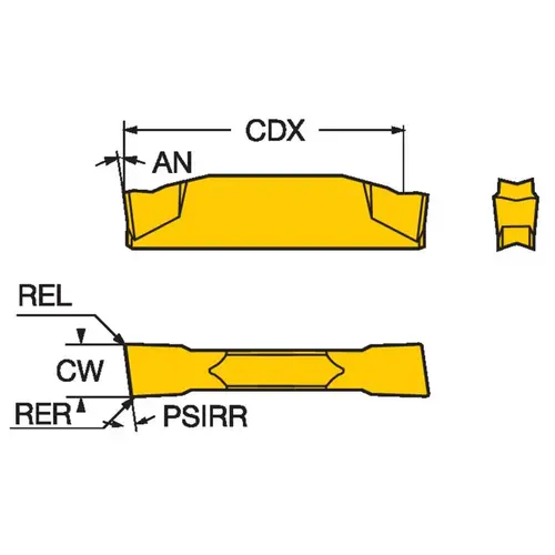 Cutoff Insert: R123G203001001-CS 1125, Carbide, 3 mm Cutting Width - pack of 10 Cutoff Insert: R123G203001001-CS 1125, Carbide, 3 mm Cutting Width - pack of 10