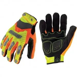 Ironclad IEX-HZI-03-M Impact-Resistant Gloves: Size Medium, ANSI Puncture 3, Suede & Polyester Lined, Suede & Polyester