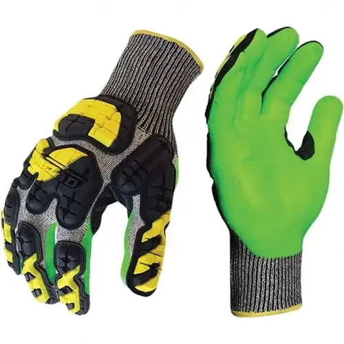 Cut-Resistant & Puncture-Resistant Gloves: Size Small, ANSI Cut A3, ANSI Puncture 5, Nitrile, Series INDI-KC5G