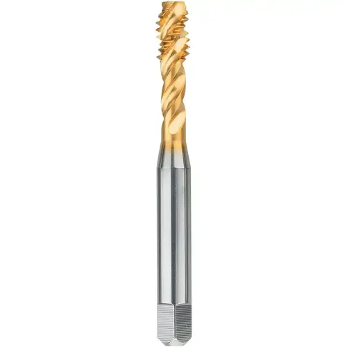 Spiral Flute Tap: 7/16-14 UNC, 3 Flutes, Modified Bottoming, 3B Class of Fit, Powdered Metal, Bright/Uncoated