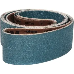 VSM 319606 Abrasive Belt: 1" Wide, 42" Long, 120 Grit, Zirconia Alumina