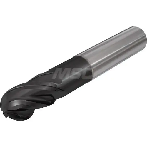 Ball End Mill: 3/8" Dia, 3/4" LOC, 4 Flute, Solid Carbide TiAlCN Ball End Mill: 3/8" Dia, 3/4" LOC, 4 Flute, Solid Carbide TiAlCN