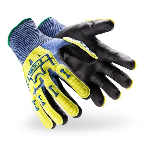 Cut & Puncture Resistant Gloves; Coating Material: Nitrile ; Coating Coverage: Palm & Fingertips ; Glove Type: Abrasion Resistant; Cut & Puncture-Resistant; Impact-Resistant ; ANSI/ISEA Cut Resistance Level: A2 ; Primary Material: HPPE Blend; Nitrile