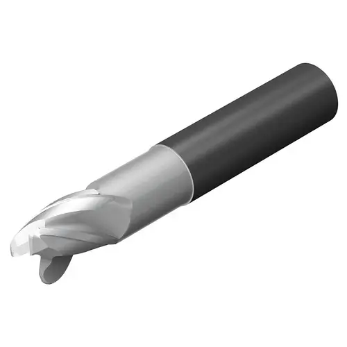 Corner Radius End Mill: 3/4" Dia, 1" LOC, 1/4" Radius, 3 Flutes, Solid Carbide Bright/Uncoated Corner Radius End Mill: 3/4" Dia, 1" LOC, 1/4" Radius, 3 Flutes, Solid Carbide Bright/Uncoated